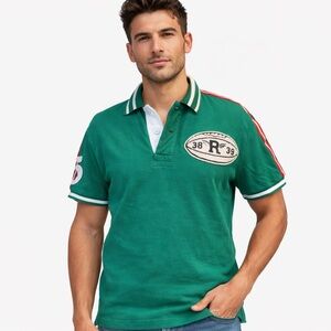 Vtg Ralph Lauren Rugby Green Polo Shirt Men’s Small Preppy Varsity Top